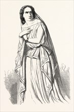 Madame Ristori in her costume of Mirra, at the Theatre-Italien in Paris. engraving 1855