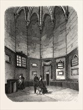 Dungeon of Vincennes, cell of Mirabeau. engraving 1855