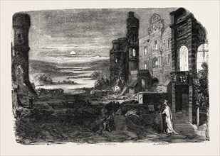 The night of St. Bartholomew. Decoration by M. Wagner. engraving 1855