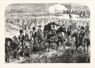 Funeral of Lord Raglan in the Crimea. The Crimean War, 1855. engraving 1855