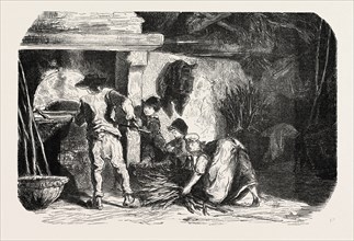 SCENES OF COUNTRY LIFE: The bakehouse. Studies by Damourette. engraving 1855