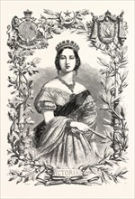 Queen Victoria. Queen of England. engraving 1855