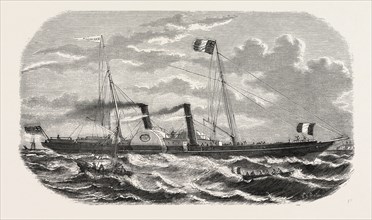 Alliance, steamship, an established new service between Le Havre and Southampton. engraving 1855