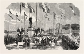 Inauguration of the statue of Admiral Le Ray, Pornic, August 12, 1855, Engraving