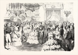 The Queen of England at a ball given by the City of Paris, August 23, 1855. Queen Victoria. France.