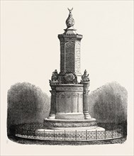 Project, a memorial to the enactment of Tanziinat, by P.-A. Bilezikdji architect. engraving 1855