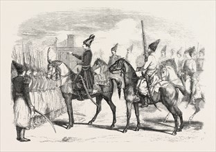 Nasradin Shah, king of Persia. engraving 1855