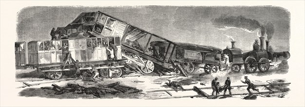 Accident happened on the Versailles Railway (left bank), September 9, 1855, France. Engraving