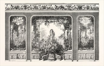 Industry Exhibition. Gardens of Armida, executed wallpaper by the house of Jules Desfosse. 1855.