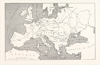 The Crimean War, 1855: Map of Europe to serve in the general war against Russia in the Baltic Sea