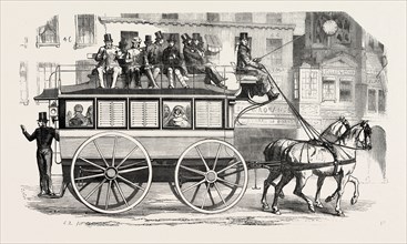 Model adopted by the new Bus Company from the city of London. Exterior elevation. 1855, UK.