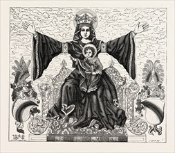 The old banner of the city of Strasbourg, France. engraving 1855