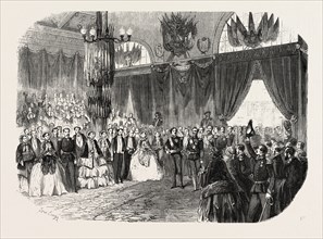 Reception of HM the King of Sardinia on the railway station in Lyon, November 23, 1855. France.