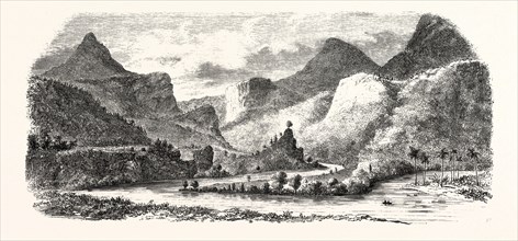 State Honduras. Course of the river Mejecote. engraving 1855