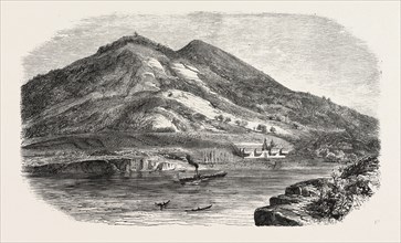 Camp of the Russian prisoners on the island of Prinkipo, 1855. Engraving