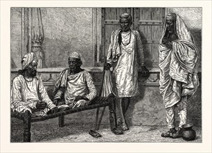 RELIGIOUS MENDICANTS, BENARES.  The term mendicant refers to begging or relying on charitable