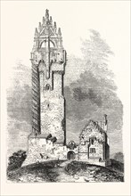 THE NATIONAL WALLACE MONUMENT, a tower standing on the summit of Abbey Craig, a hilltop near