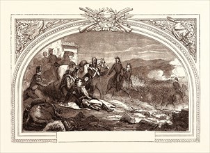 DEATH OF SIR JOHN MOORE AT THE BATTLE OF CORUNNA, JANUARY 16TH, 1809, Galicia, Spain. The Battle of