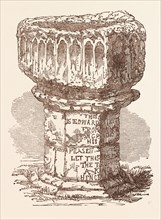OCTOBER 13TH, ST. EDWARD THE CONFESSOR'S DAY: THE CONFESSOR'S FONT, FROM ISLIP. UK, britain,