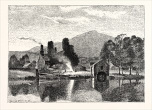 Coniston Old Hall, England. After a Drawing by L.J. Hilliard, UK, britain, british, europe, united