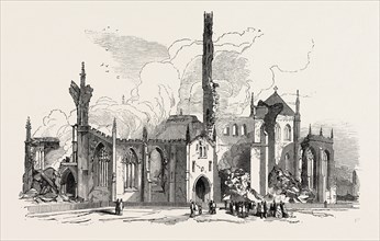 REMAINS OF ST. GEORGE'S CHURCH, DONCASTER, BURNT ON MONDAY LAST, 1853