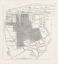 PLAN SHOWING THE SITE OF THE NEW NATIONAL GALLERY, LONDON, UK, 1853