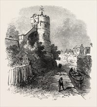 CHESTER: THE PHOENIX TOWER ON THE CITY WALLS, UK, 1869