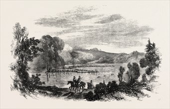 THE CANADIAN RED RIVER EXPLORING EXPEDITION: FORD OF THE ROSSEAU RIVER, AND INDIAN FISH WEIR, 1858