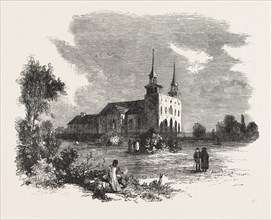 THE CANADIAN RED RIVER EXPLORING EXPEDITION: ST. BONIFACE CATHEDRAL, RED RIVER, 1858