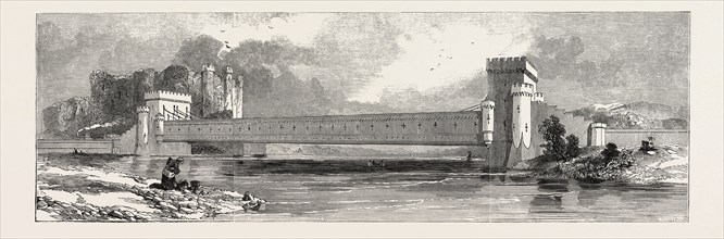 STEPHENSON'S IRON TUNNEL RAILWAY BRIDGE, CONWAY, 1846