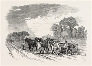 AGRICULTURAL PICTURES: DRILLING AND HARROWING, 1846