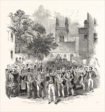 EMBARKATION OF TROOPS AT GRAVESEND, FOR FOREIGN SERVICE: THE MARCH THROUGH THE TOWN. THE MILTON