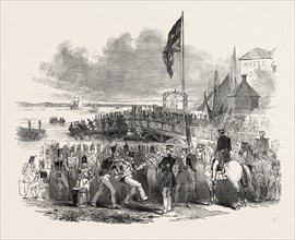EMBARKATION OF TROOPS AT GRAVESEND, FOR FOREIGN SERVICE: PREPARING TO EMBARK. UK, 1846