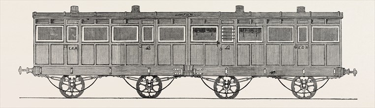SIDE VIEW OF IMPROVED RAILWAY CARRIAGE, 1847