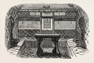 INTERIOR OF COMPARTMENT OF FIRST-CLASS CARRIAGE, 1847