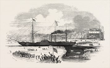 THE "BRITANNIA" STEAMSHIP LEAVING BOSTON, U.S., 1847