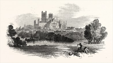 THE EAST ANGLIAN RAILWAY: ELY FROM THE RAILWAY, UK, 1847