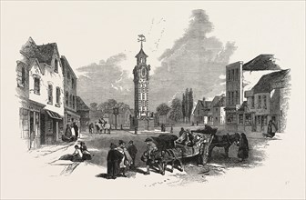 THE NEW CLOCK TOWER, AT EPSOM, UK, 1847