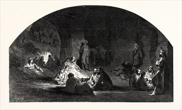 SCENE FROM "THE CAMP OF SILESIA," AT ASTLEY'S. (THE PANDOURS' CAVERN.), 1847