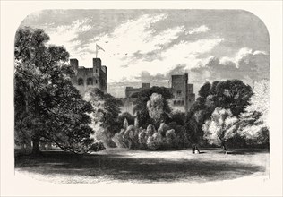 THE QUEEN'S VISIT TO NORTH WALES. PENRHYN CASTLE, THE SEAT OF COLONEL THE HON. DOUGLAS PENNANT,