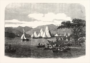 WINDERMERE REGATTA. THE RACE ON THE THIRD DAY FOR MR. AUFRERE'S CUP, UK, 1859