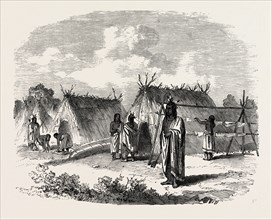 THE ASSINNIBOINE AND SASKATCHEWAN EXPLORING EXPEDITION: OJIBWAY ENCAMPMENT NEAR THE FALLS OF THE
