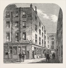 GARRAWAY'S COFFEE HOUSE, CHANGE ALLEY, London, UK, 1866. Tea was first sold here in England.