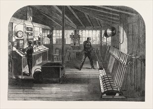 INTERIOR OF THE A.B. SIGNAL-BOX OF THE SOUTH EASTERN RAILWAY AT THE LONDON BRIDGE STATION, LONDON,