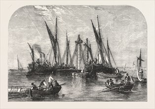 THE RAISING OF THE BARQUE "SAMUEL," IN THE THAMES, UK, 1855