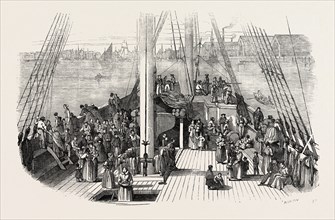 DECK OF THE "ARTEMISIA." EMIGRANTS ON BOARD. 1848