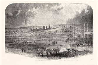 THE INUNDATION AT OXFORD, UK, 1852