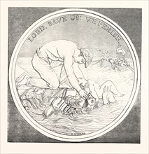 MR. WYON'S DESIGN FOR THE LIVERPOOL SHIPWRECK AND HUMANE SOCIETY'S MEDAL, AWARDED TO PERSONS WHO