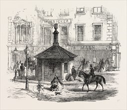 TURNPIKE GATES IN AND NEAR LONDON JUST DEMOLISHED: NOTTING HILL GATE, UK, 1864