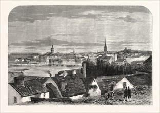 VISIT OF THE PRINCE AND PRINCESS OF WALES TO SWEDEN: GENERAL VIEW OF THE CITY OF STOCKHOLM, 1864